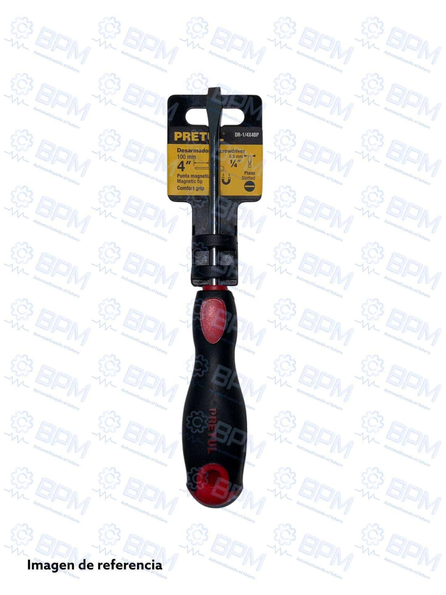 Desarmador plano 1/4" x 4" PRETUL