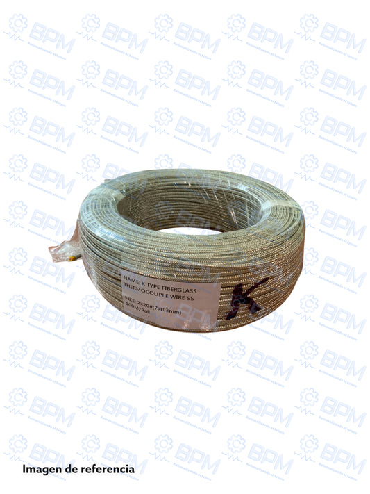 Cable termopar fibra de vidrio Tipo K