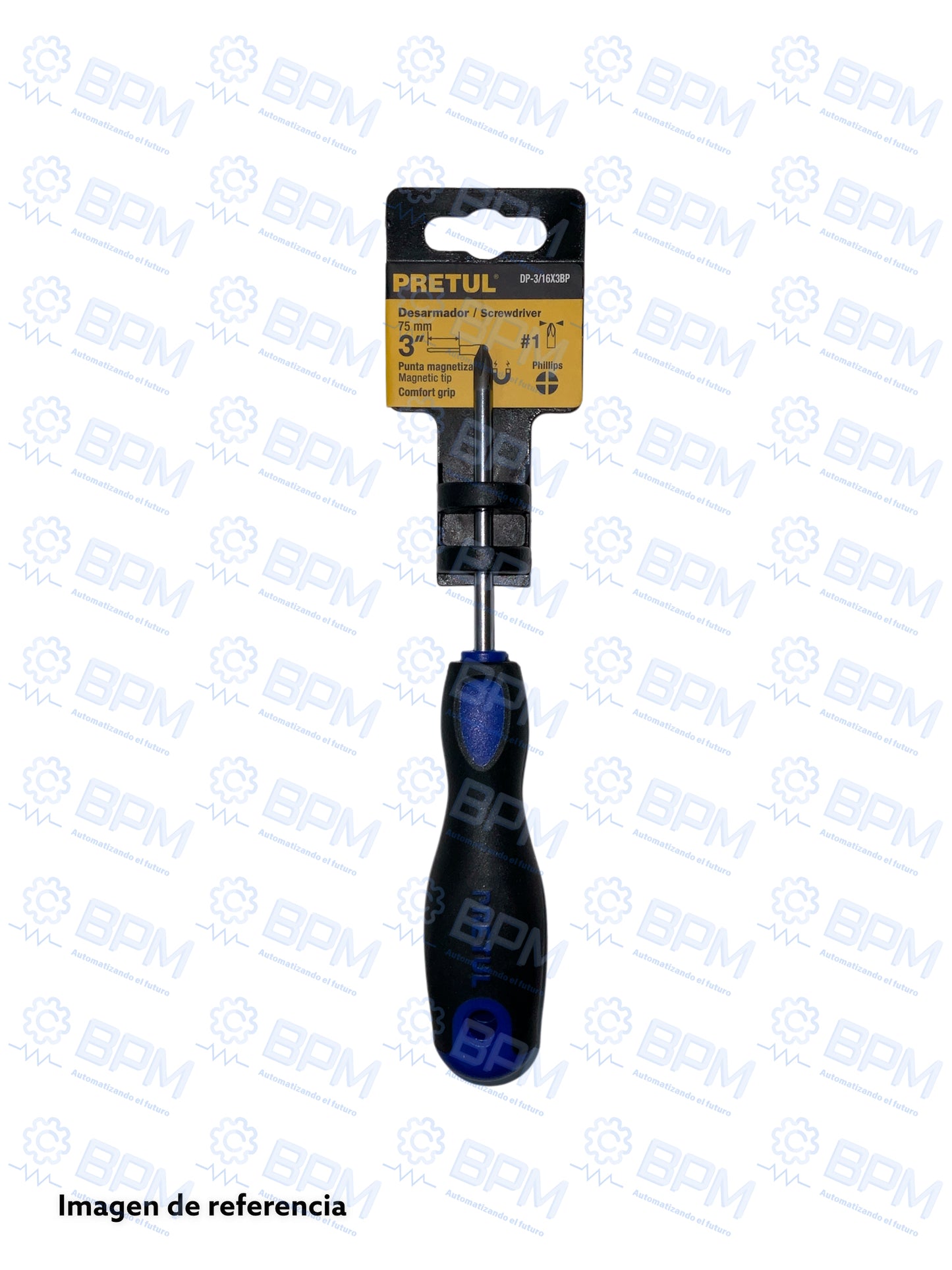 Desarmador de cruz 3/16" x 3" PRETUL