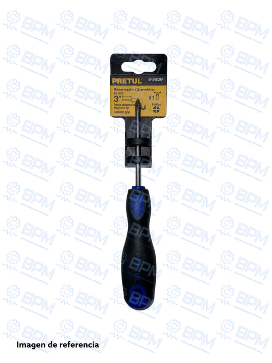 Desarmador de cruz 3/16" x 3" PRETUL