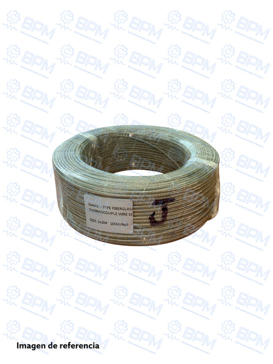 Cable termopar fibra de vidrio tipo J