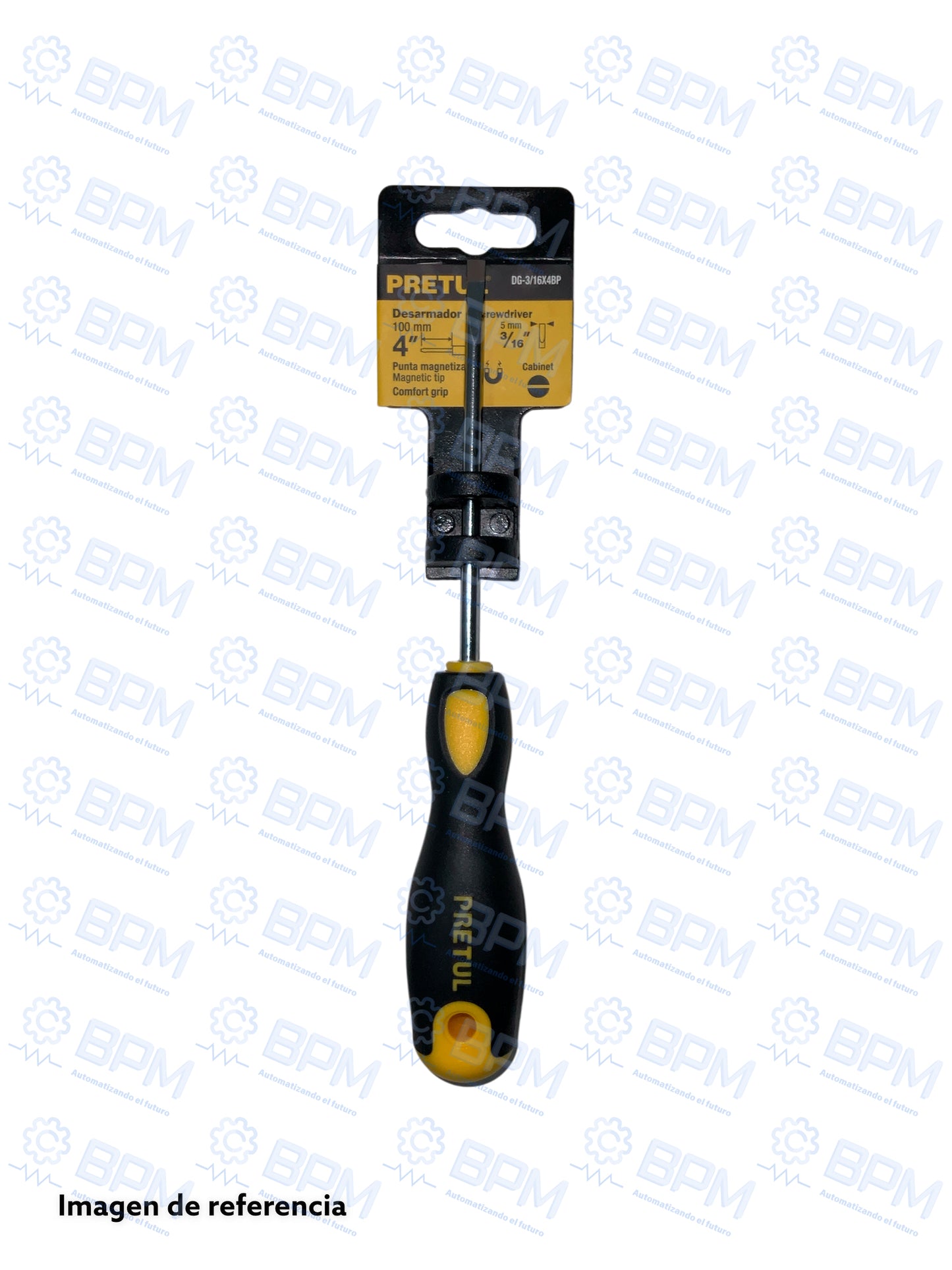 Desarmador cabinet 3/16 x 4" PRETUL