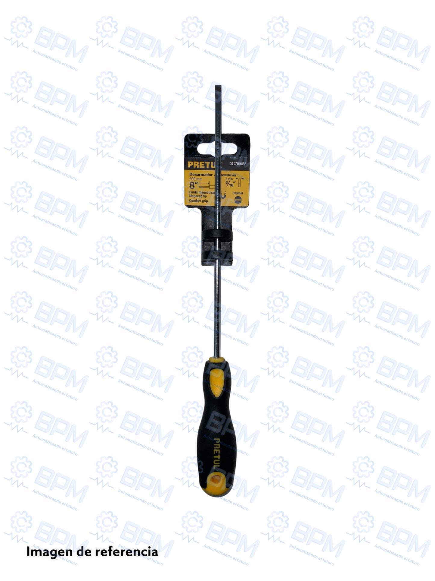 Desarmador cabinet 3/16 x 8" PRETUL