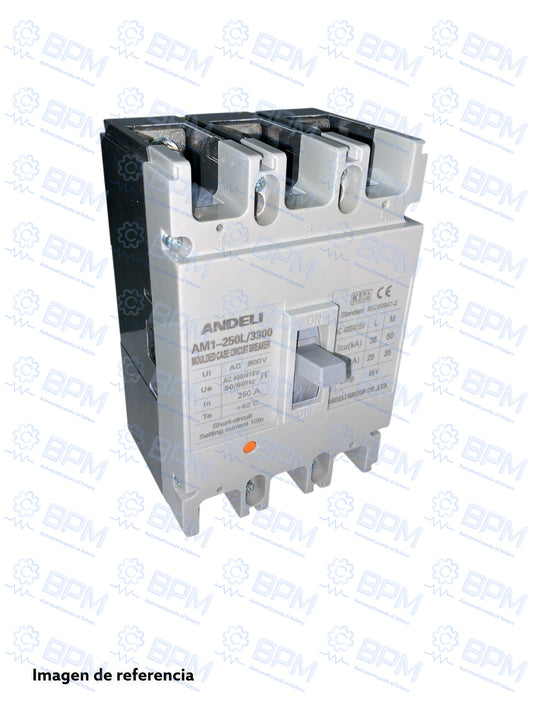 Interruptor caja moldeada 3F 250A AM1-250L/3P-250A