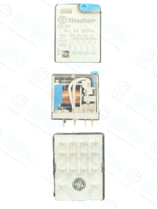 Relevador tipo industrial 4CC 12Vdc