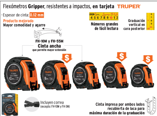 Flexómetro Gripper 3m