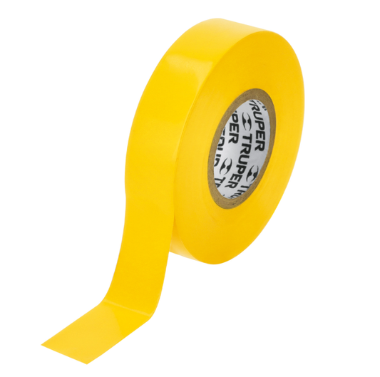 Cinta de aislar de 18 m x 19 mm, amarilla